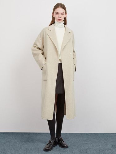 Belted Wool Handmade Long Coat (AWHCTO41150) - SISTINA - Modalova