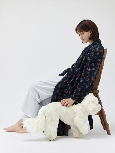 Cozy Floral Fleece Adjustable Robe Gown [] - KOZNOK - Modalova