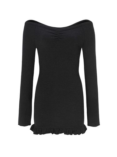 Off-Shoulder Ruffle Detail Dress [Black] - bellialeu - Modalova