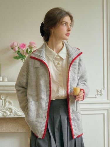 Double Pocket Loose Cardigan [GRAY] - Simple Retro - Modalova