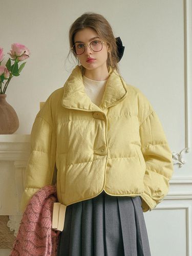 Cropped Duck Down Jacket [YELLOW] - Simple Retro - Modalova