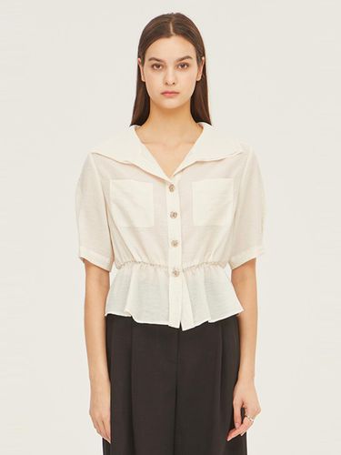 Double Collar Voluminous Sleeve Blouse (SAWS45331BE) - Sisley - Modalova