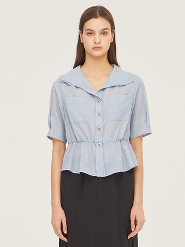 Celeb Double Collar Lightweight Blouse (SAWS45331BL) - Sisley - Modalova