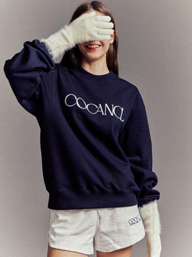 Classic Logo Cotton Fleece Sweatshirt [Navy] - Cocancl - Modalova