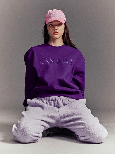 Classic Logo Cotton Fleece Sweatshirt [Purple] - Cocancl - Modalova