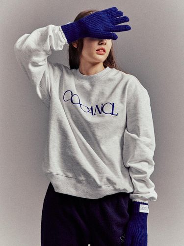 Classic Logo Cotton Fleece Sweatshirt [Light Grey] - Cocancl - Modalova