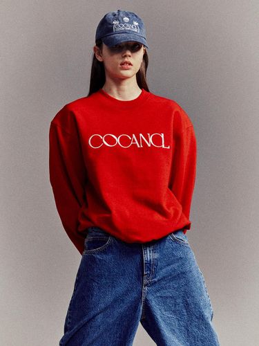 Classic Logo Cotton Fleece Sweatshirt [Red] - Cocancl - Modalova