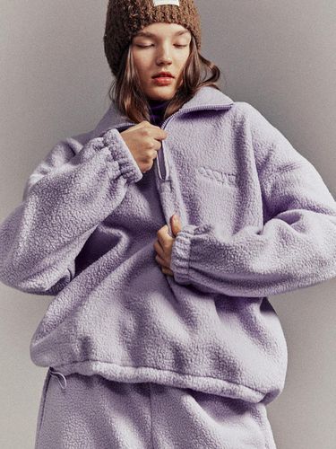 Cozy Teddy Zip Up Jacket [Pale Purple] - Cocancl - Modalova