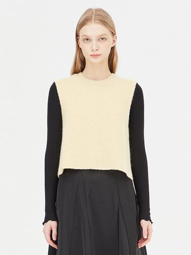 Soft Wool Blend Round Neck Knit Vest (SAKP03411MS) - Sisley - Modalova