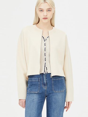 Round Neck Volume Silhouette Knit Zip-up (SAKC74411BE) - Sisley - Modalova