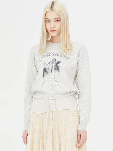 Print Drawstring Relaxed Fit Knit Pullover (SAKP07411MG) - Sisley - Modalova