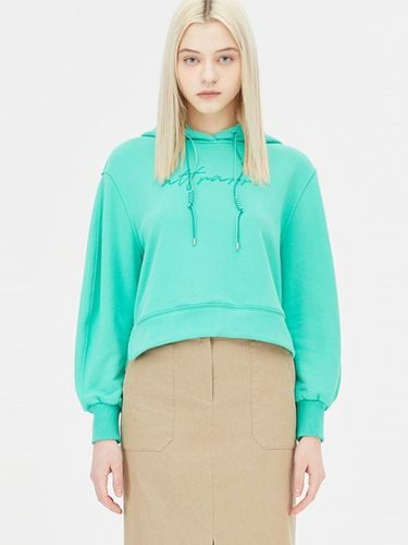 Tom Button Cropped Relaxed Fit Hoodie T-shirt (SATS08411GN) - Sisley - Modalova