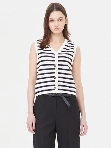 Color Block Striped Cotton Blend Knit Vest [IV] (SAKC07411) - Sisley - Modalova