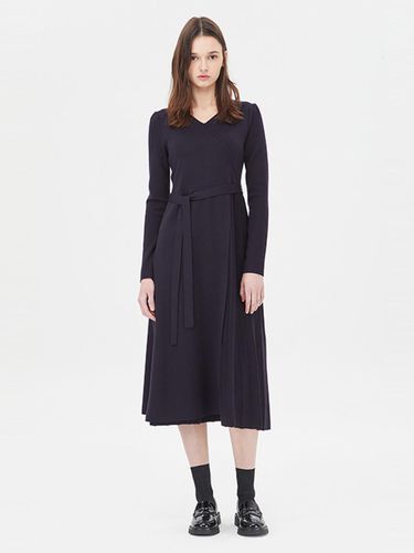 Wrap Pleated Wool Blend Knit Dress (SAKO04411DN) - Sisley - Modalova