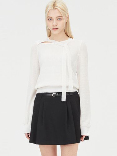 Tie Unbalanced Neck Ribbed Knit (SAKP32431IV) - Sisley - Modalova