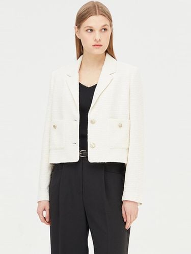 Hush Tweed Cotton Blend Collar Jacket (SAJK35431IV) - Sisley - Modalova