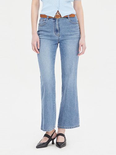 Sand-Washed Boot-Cut Distressed Denim Pants (SADP90431BL) - Sisley - Modalova