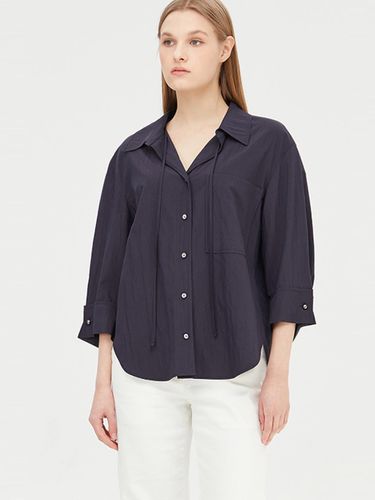 Open Collar String Detail Rayon Blend Blouse (SAWS35431NY) - Sisley - Modalova