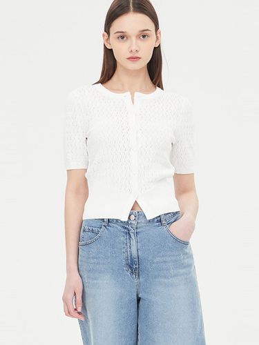 Eyelet Short Sleeve Knit Cardigan (SAKC91431IV) - Sisley - Modalova