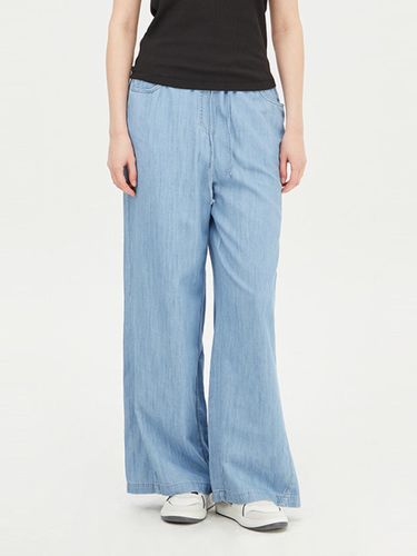 Tencel Wide Fit Elastic Waist Denim Pants (SADP36431BL) - Sisley - Modalova