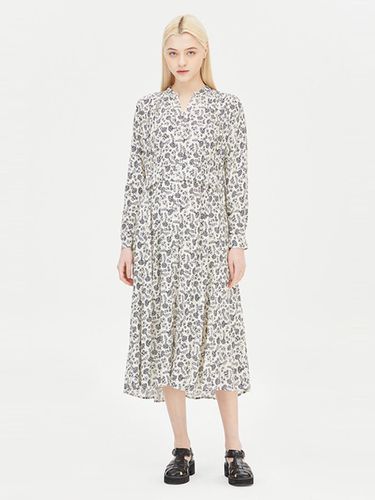 Parrot Flower Print Open Collar Long Dress (SAOP34431BE) - Sisley - Modalova