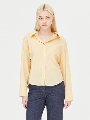 Open Collar Back Strap Cotton Blend Blouse [Yellow] (SAWS36431YE) - Sisley - Modalova