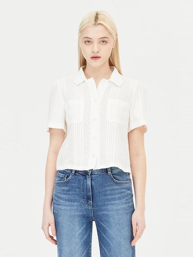 Lace Knit Cotton-Nylon Blouse (SAWS41431IV) - Sisley - Modalova