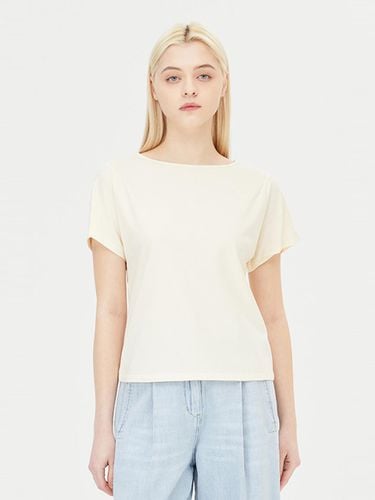 Boat Neck Cotton Blend Basic T-shirt (SATS80431CR) - Sisley - Modalova