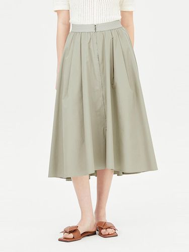 Cotton Nylon Blend Flare Elastic Waist Skirt (SASK33431KA) - Sisley - Modalova