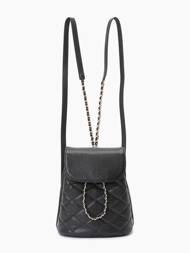 Goat Leather Quilted Chain Backpack [Black] (SCBG05431BK) - Sisley - Modalova