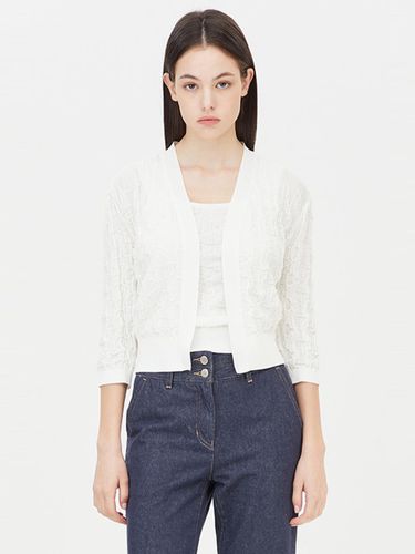 Wave Textured Cotton-Nylon Open Style Cardigan (SAKC32431IV) - Sisley - Modalova