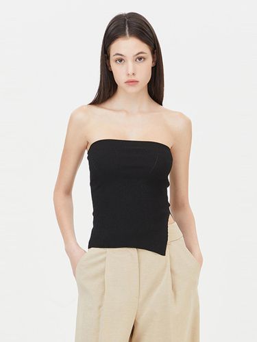 Side Slit Bustier Ribbed Knit Top (SAKP45431BK) - Sisley - Modalova