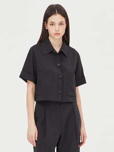 Short-Sleeve Lightweight Polyester Shirt-Style Jacket (SAJK39431BK) - Sisley - Modalova