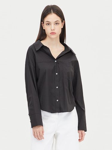 Open Collar Cotton Blend Blouse (SAWS36431BK) - Sisley - Modalova