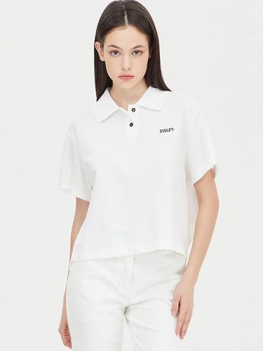 Two-Cut Light Knit Collar Cotton Blend T-Shirt (SATS43431IV) - Sisley - Modalova