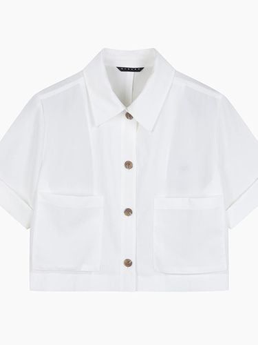 Lightweight Short-Sleeve Collared Shirt-Style Jacket (SAJK39431WH) - Sisley - Modalova