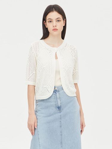 Scallop Short Sleeve Knit Cardigan (SAKC35431IV) - Sisley - Modalova