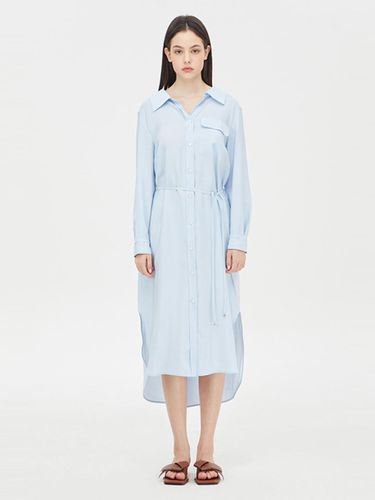 Belted Shirt-Style Lightweight Rayon Blend Dress (SAOP43431LB) - Sisley - Modalova