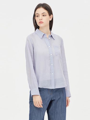 Pocket Embroidered Pure Linen Blouse (SAWS42431LB) - Sisley - Modalova