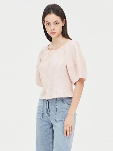 Cotton-Linen Balloon Sleeve Blouse [Pink] (SAWS82431PK) - Sisley - Modalova