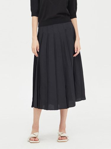 Palette Pleated Long Rayon Blend Skirt (SASK39431BK) - Sisley - Modalova