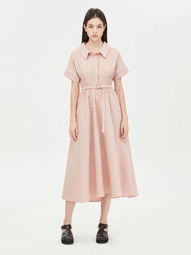 Belted Shirt Collar A-line Dress (SAOP42431CO) - Sisley - Modalova