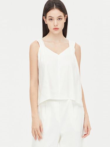 V-Neck Sleeveless Linen Blend Blouse (SAWS49431IV) - Sisley - Modalova