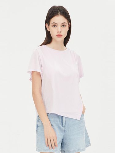 Diagonal Slit Rayon Cotton T-shirt (SATS47431PK) - Sisley - Modalova