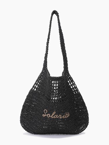 Rattan Knit Lettering Embroidered Big Bag (SCBG32431BK) - Sisley - Modalova