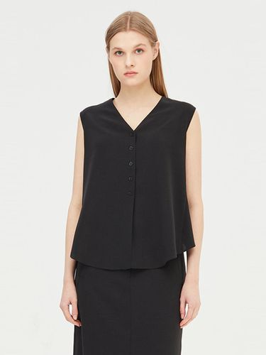 Round Slit V-neck 5-Button Regina Vest Jacket (SAJK48431BK) - Sisley - Modalova