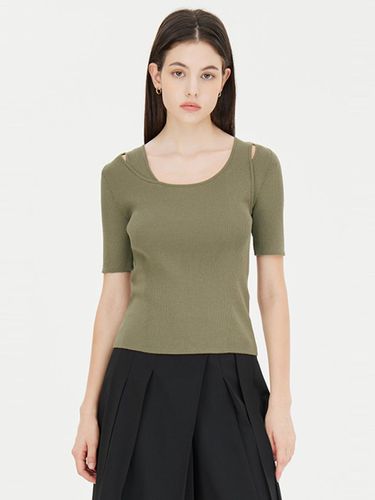 Layered Cotton-Blend Elbow-Length Sleeve Knit (SAKP03441KA) - Sisley - Modalova