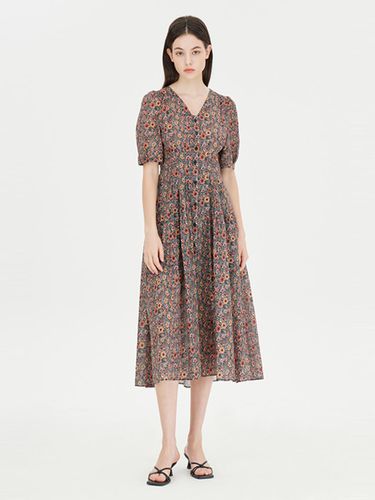 Tosca Print Voluminous Sleeve Flared dress (SAOP10441BK) - Sisley - Modalova