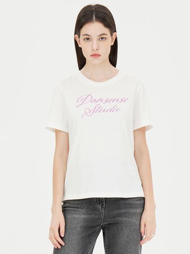 Rat Print Embroidered Cotton-blend Regular Fit T-shirt [White] (SATS01441WH) - Sisley - Modalova