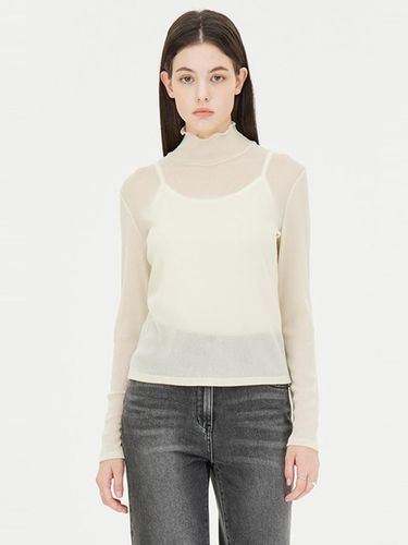 Shearling Jersey High-Neck Shimmering T-shirt (SATS03441BE) - Sisley - Modalova